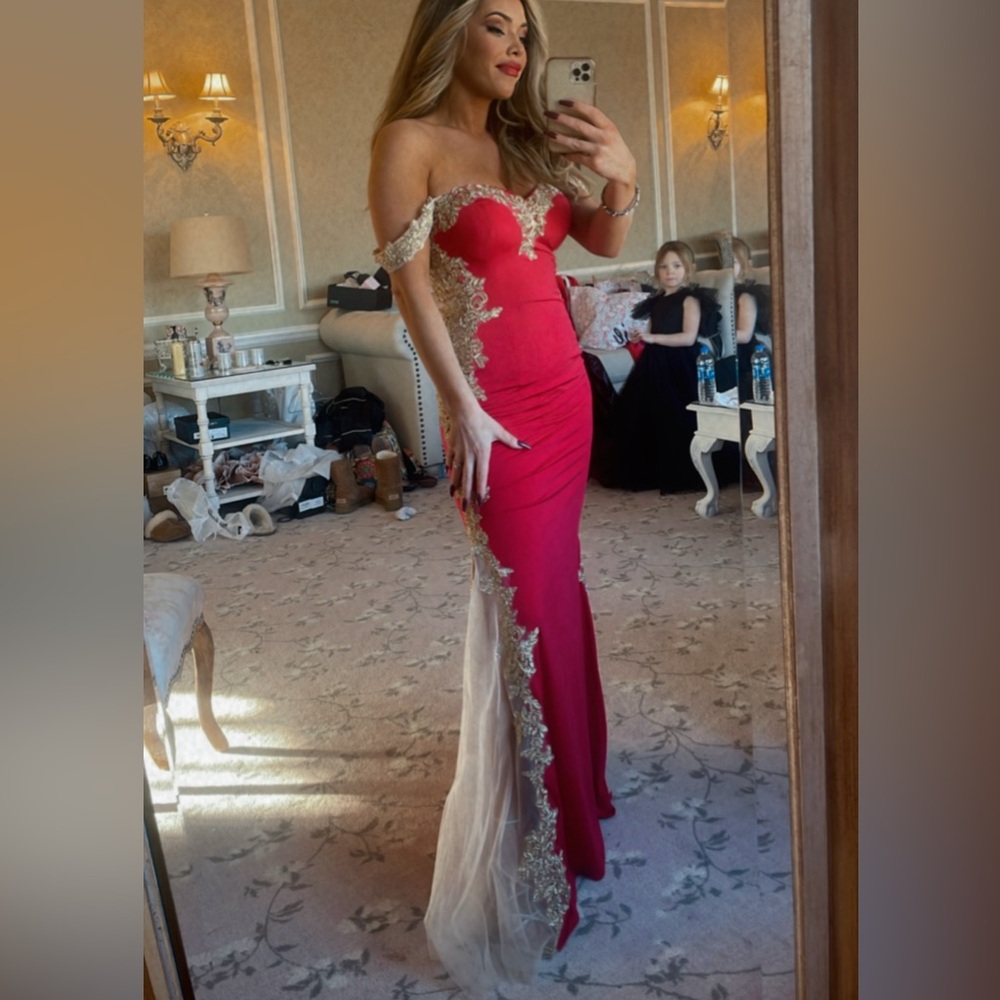 Red formal gown